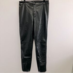 Zara Faux Leather Pants Women Size Medium Black Zipper Ankle